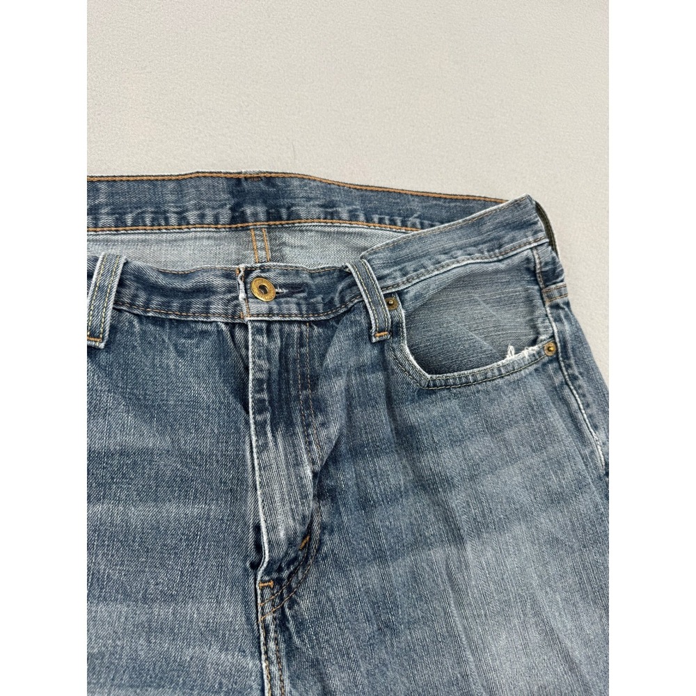 Distressed Levis 569 Loose Straight Leg Jeans Mens 34x32 (34x30) Blue Denim - Picture 10 of 16